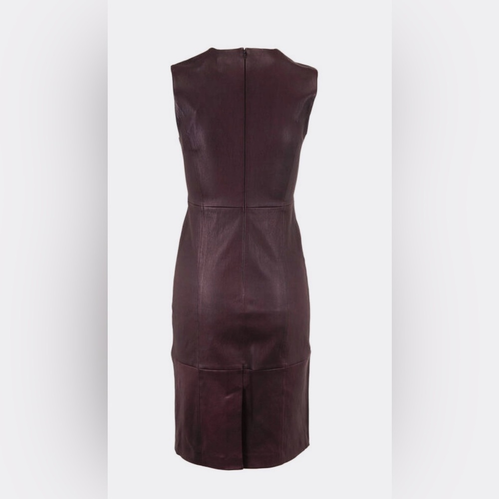 NWT VINCE Dahlia Wine Sleeveless Leather Dress